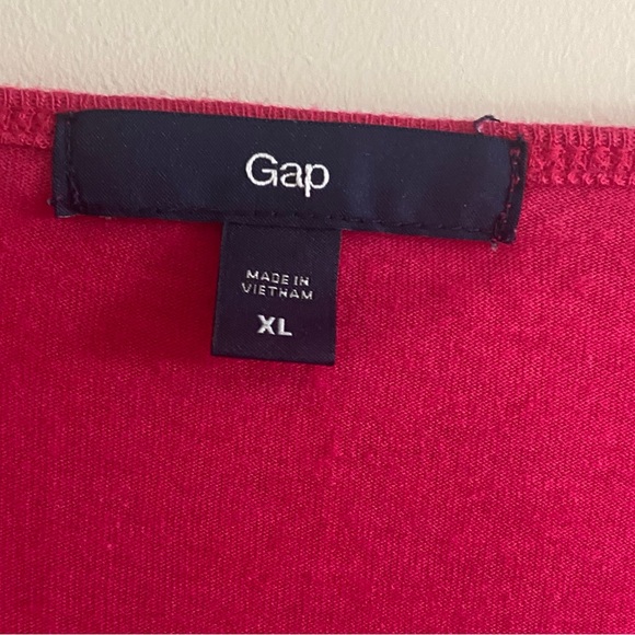 GAP | Hot Pink Henley Cotton & Modal Long Sleeve T-Shirt, XL - Picture 4 of 5